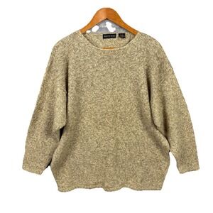 Vtg Family Britches Sweater Mens XL Brown Wool Blend Made Hong Kong Old Money